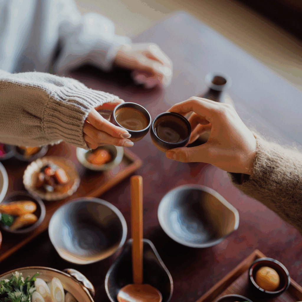 日本酒で乾杯