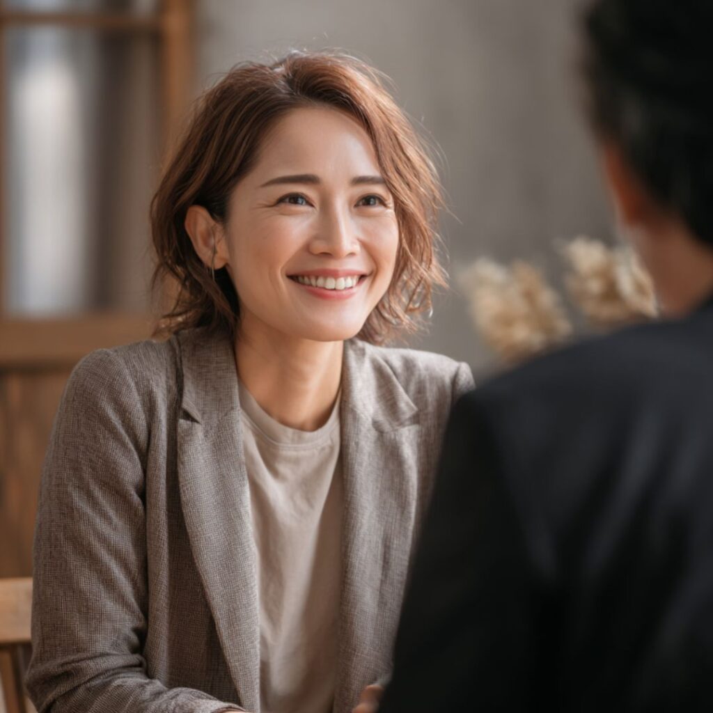 婚活の相談を受ける30代女性の画像