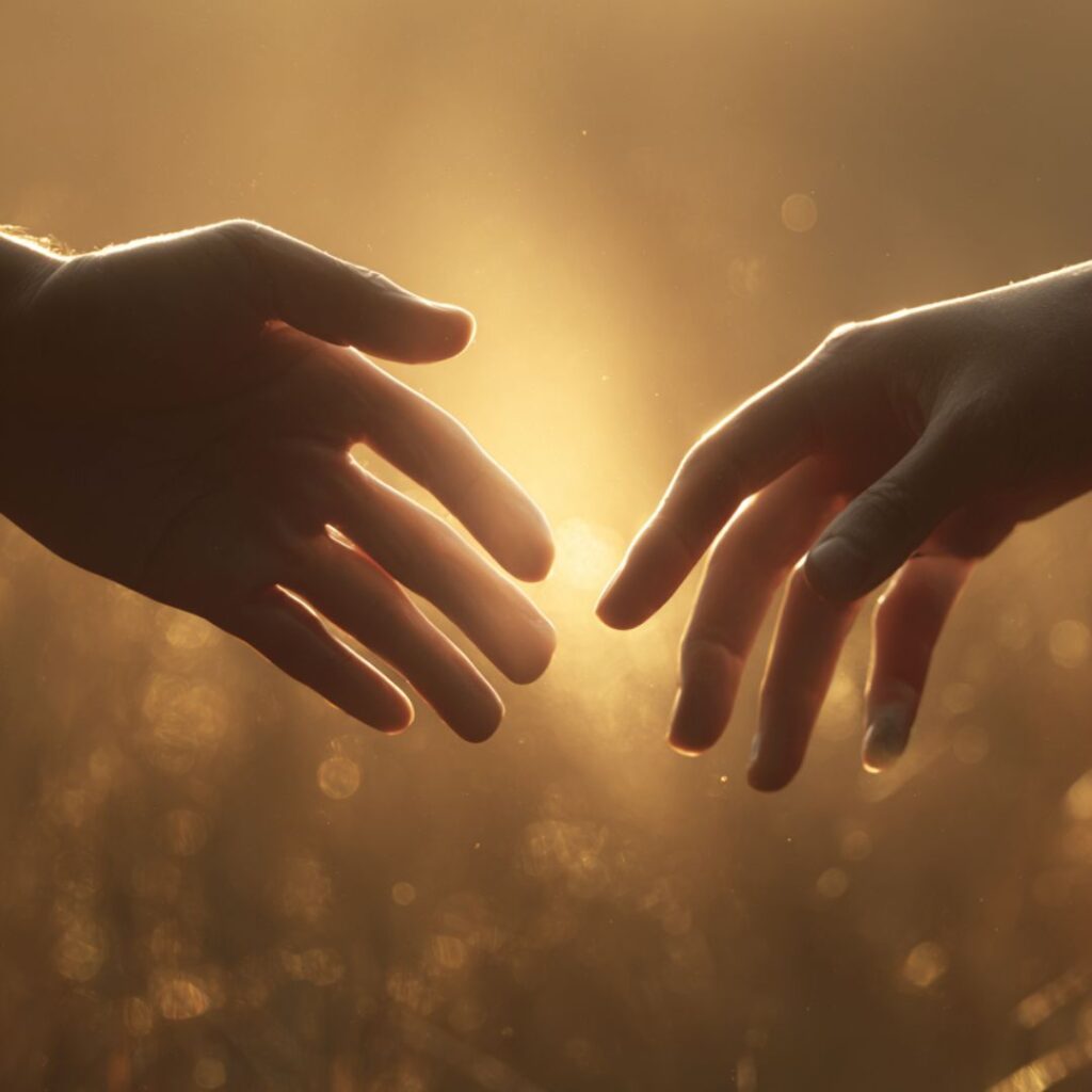 結婚を考える男女の手