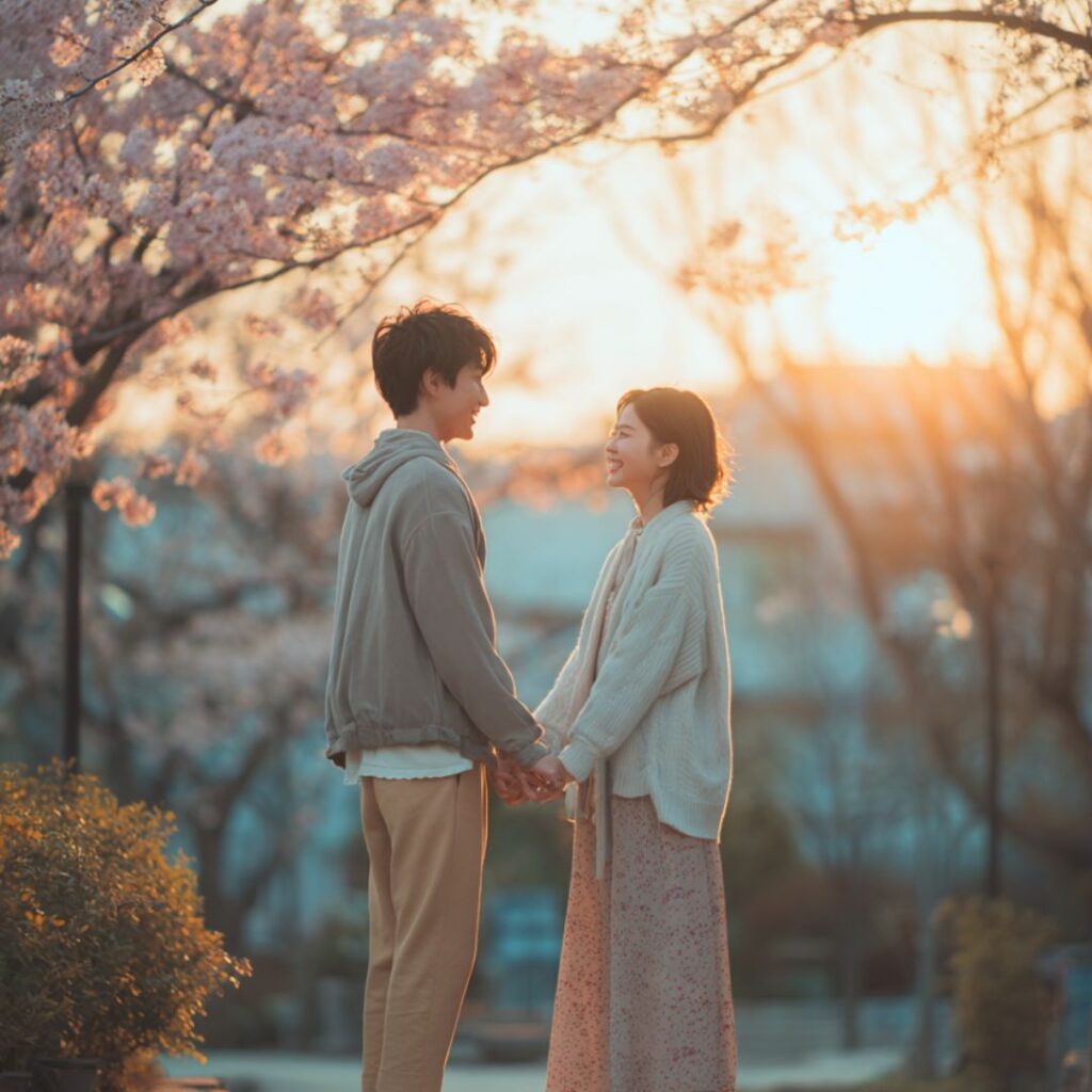 結婚を決めた男女の画像