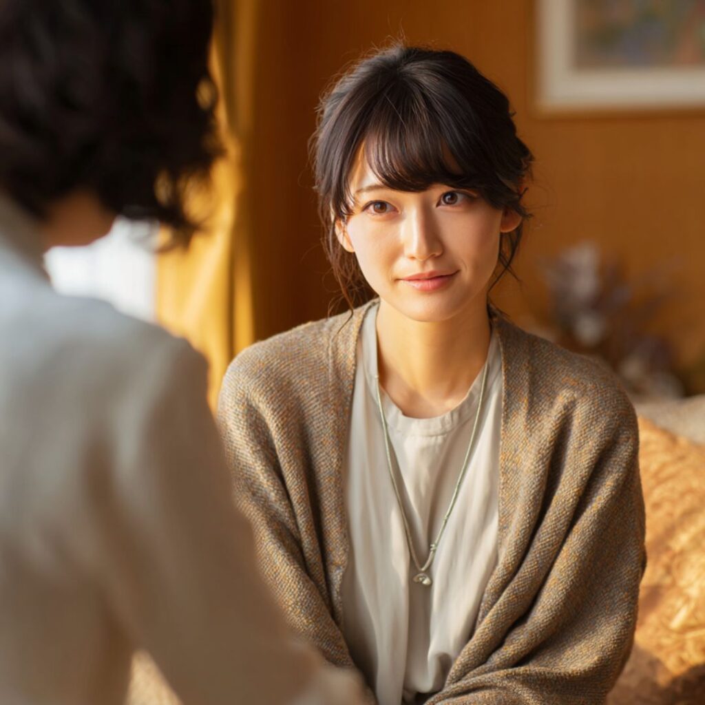 初めての婚活で成功しやすい案を提案するカウンセラーの画像